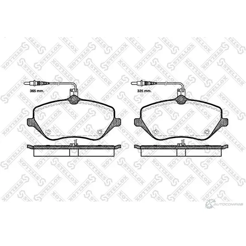 Тормозные колодки дисковые, комплект STELLOX 3602998 1112 004L-SX PCA110104 2413 3