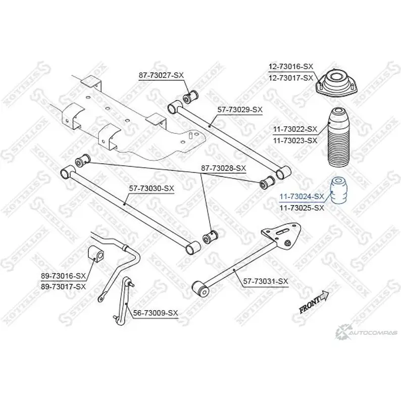 Отбойник амортизатора STELLOX 4057276099203 11-73024-SX X6LM 6J 156775751