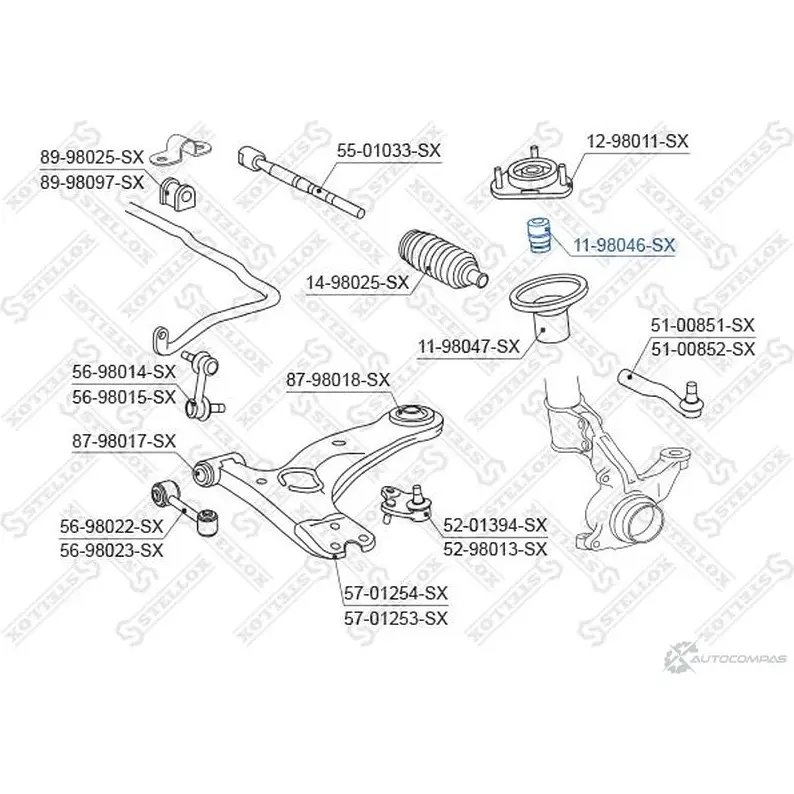 Отбойник амортизатора STELLOX YL 807 11-98046-SX 3602963 4057276100411 изображение 1