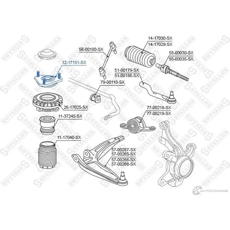 Опора стойки амортизатора STELLOX 3603178 4057276104808 12-17151-SX F7ZSLY P - Изображение 1
