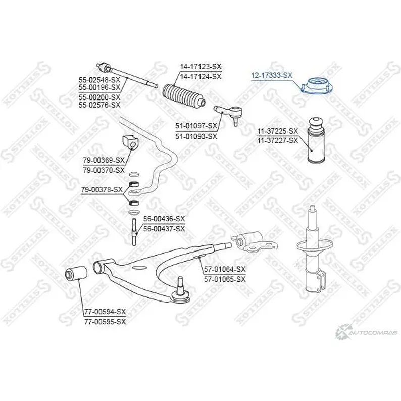 Опора стойки амортизатора STELLOX Y7S4WC 2 12-17333-SX 4057276104891 115264887 изображение 0