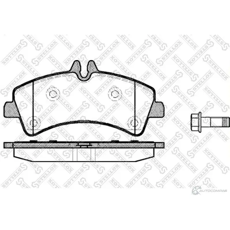 Тормозные колодки дисковые, комплект STELLOX 8AKKIR 3603691 PCA 124700 1258 000-SX