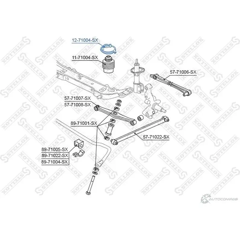 Опора стойки амортизатора STELLOX A8X QQUZ 12-71004-SX 4057276107380 3603460 изображение 1