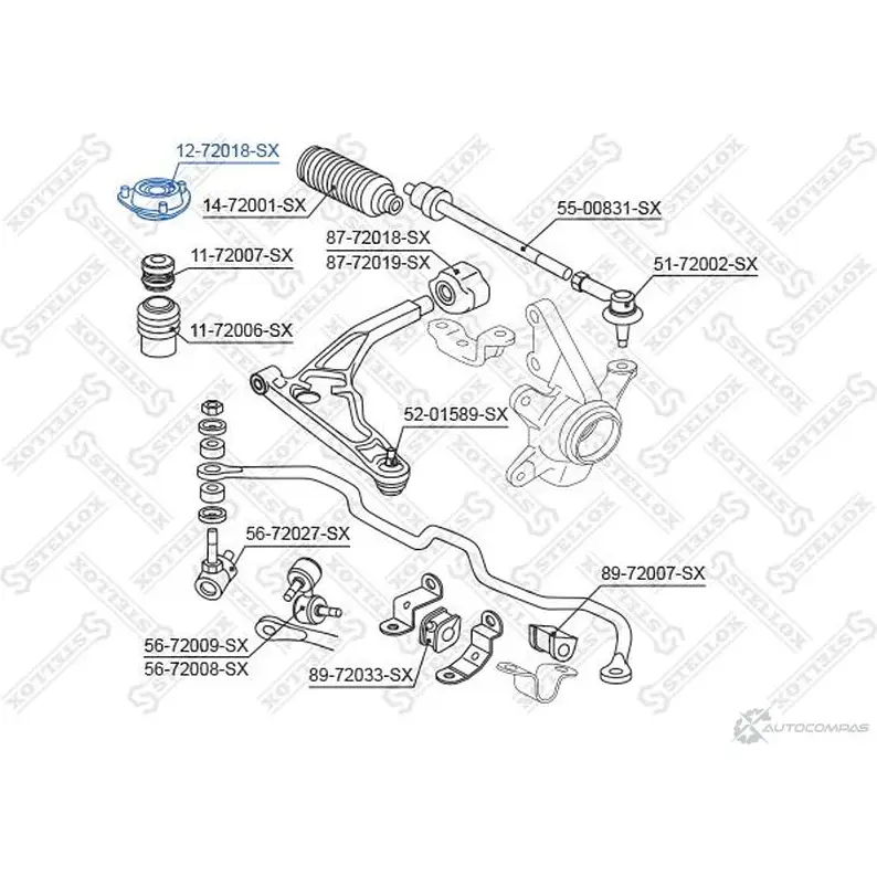 Опора стойки амортизатора STELLOX 6R7 GR 4057276108103 3603492 12-72018-SX изображение 1