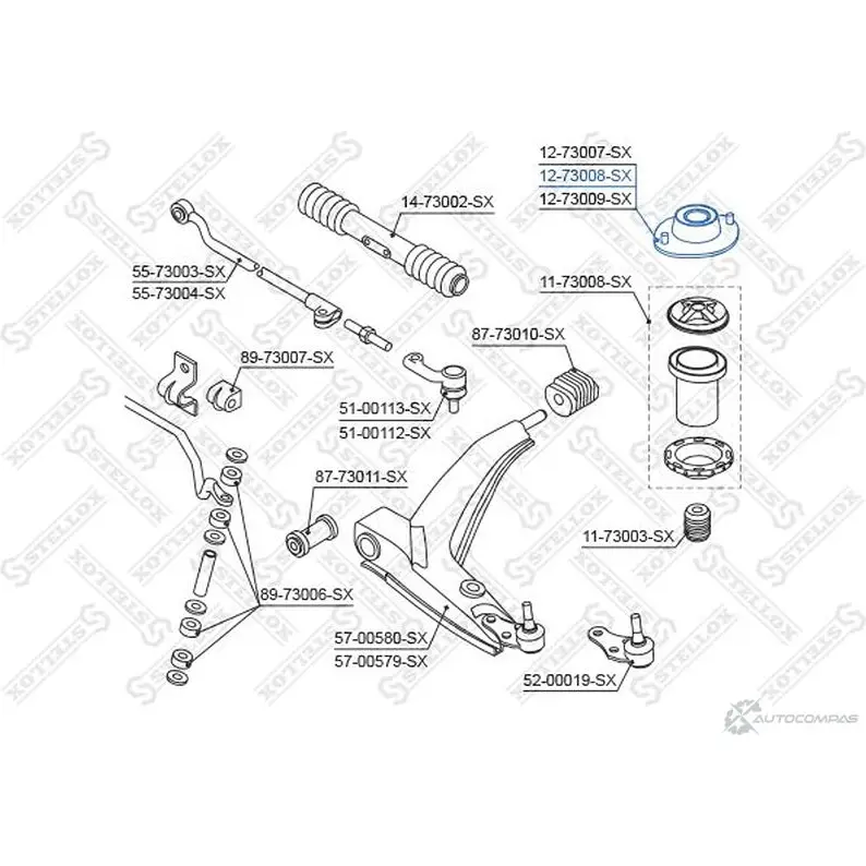 Опора стойки амортизатора STELLOX 97283835 12-73008-SX 4057276108325 AJL 7GQ изображение 0