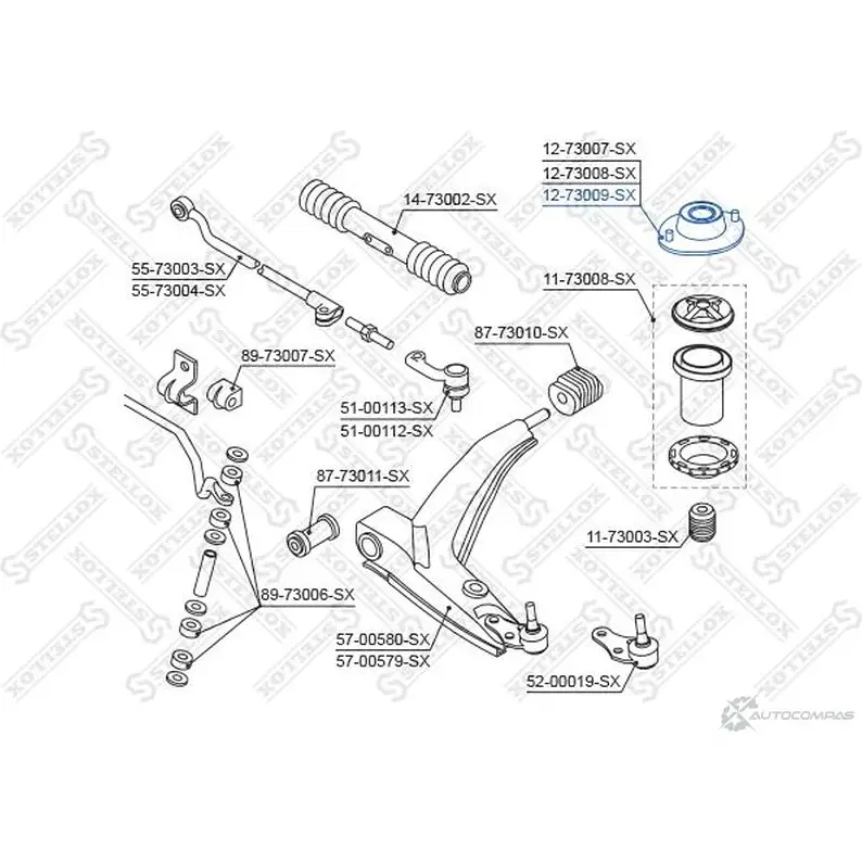 Опора стойки амортизатора STELLOX 97283349 4057276108332 YL3T 1 12-73009-SX - Изображение 1