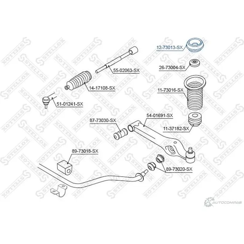 Опора стойки амортизатора STELLOX 4057276108370 3603497 SXM YY0J 12-73013-SX изображение 0