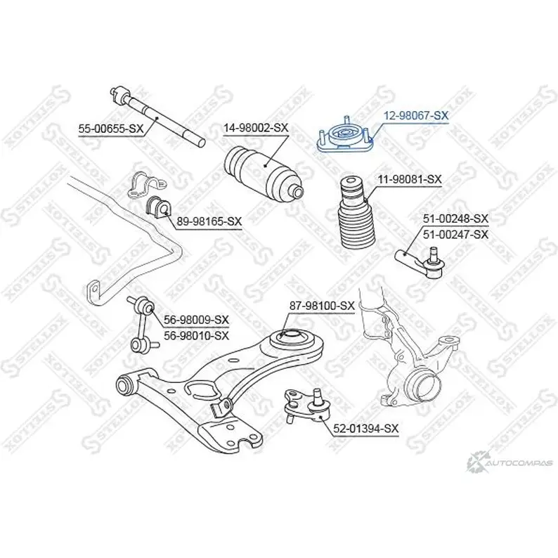 Опора стойки амортизатора STELLOX 115264379 12-98067-SX 4057276109568 V1 SL60D изображение 1