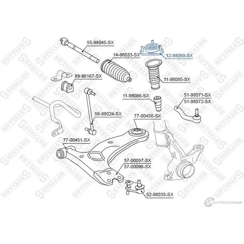 Опора стойки амортизатора STELLOX 12-98069-SX 4057276109582 F Q5EN 155362477 изображение 1