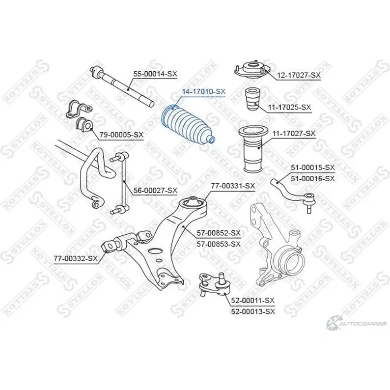 Пыльник рулевой рейки STELLOX J BIF4 14-17010-SX 4057276113541 3604244 - Изображение 1
