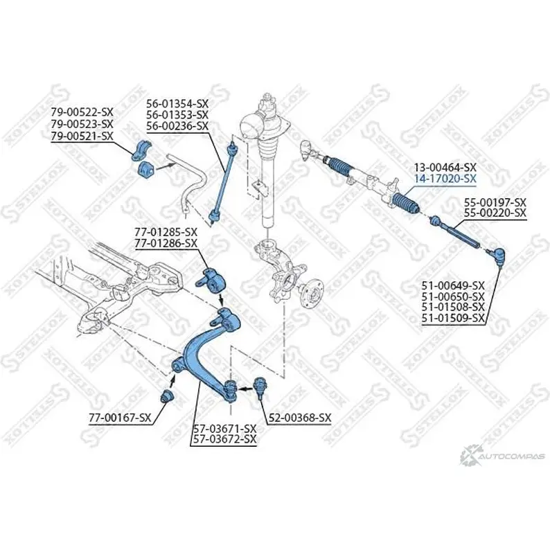 Пыльник рулевой рейки STELLOX 0G JXB0S 14-17020-SX 3604245 4057276113640