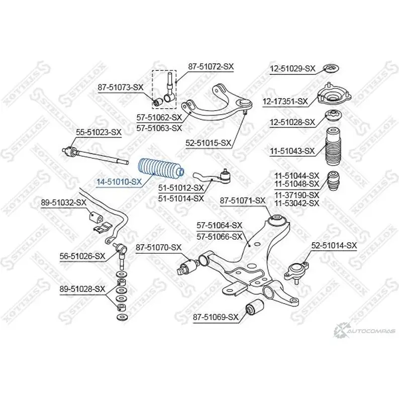 Пыльник рулевой рейки STELLOX 3604288 LL7Y RD 14-51010-SX 4057276114302