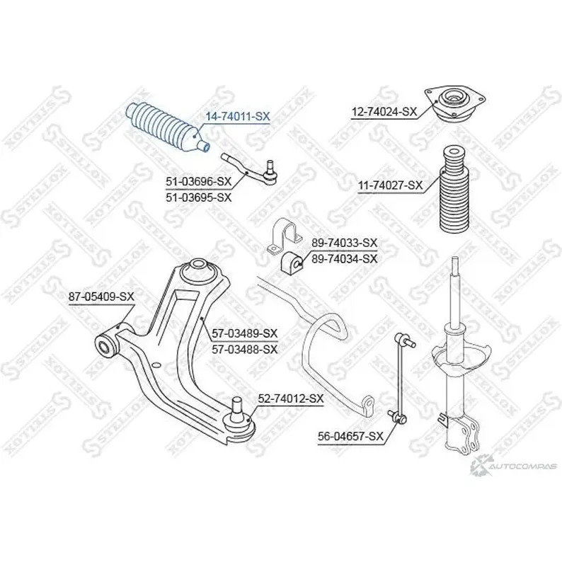 Пыльник рулевой рейки STELLOX 14-74011-SX 4057276115088 3604322 GUC POJ