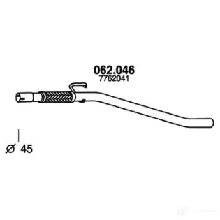 Выхлопная труба глушителя PEDOL XGW6X 1 062046 1437714672 изображение 0