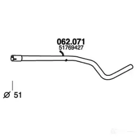 Выхлопная труба глушителя PEDOL 1437714609 062071 KD H5QO изображение 0