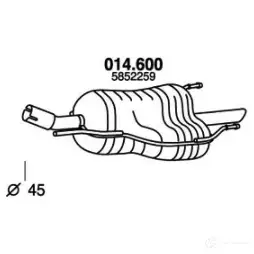 Задний глушитель PEDOL 014600 4H IL4 1437713939 изображение 0