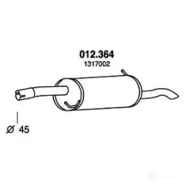 Задний глушитель PEDOL J 93K8KN 1437714172 012364