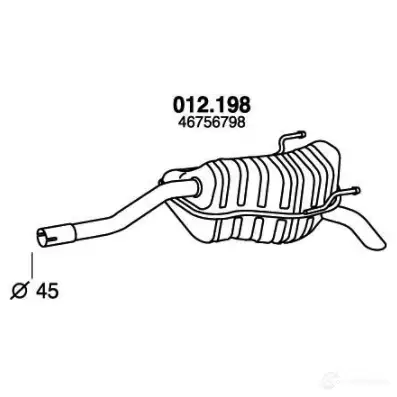 Задний глушитель PEDOL 012198 UND 487W 1437714278 изображение 0