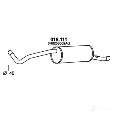 Задний глушитель PEDOL 9 SYF7Y2 018111 1437714171 изображение 0