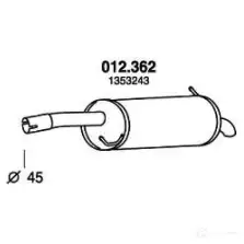 Задний глушитель PEDOL A B9A6 012362 1437713795