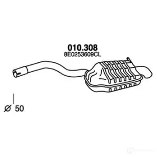 Задний глушитель PEDOL 010308 LOAF MG 1437714238