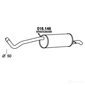 Задний глушитель PEDOL 1437714276 9NO WW 016146