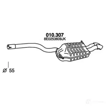Задний глушитель PEDOL EH3 WT 1437714076 010307 изображение 0