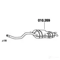 Задний глушитель PEDOL 010269 I0YH9 V2 1437714197