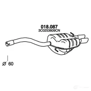 Задний глушитель PEDOL 1437714200 DQ R29 018087