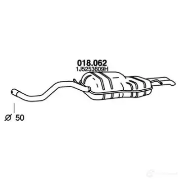 Задний глушитель PEDOL ZRT U0B 1437714008 018062