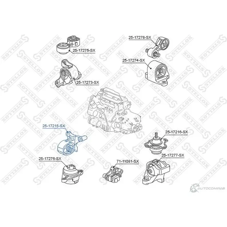 Подушка двигателя STELLOX 25-17215-SX 531319766 4057276140844 FRIP XX - Изображение 1