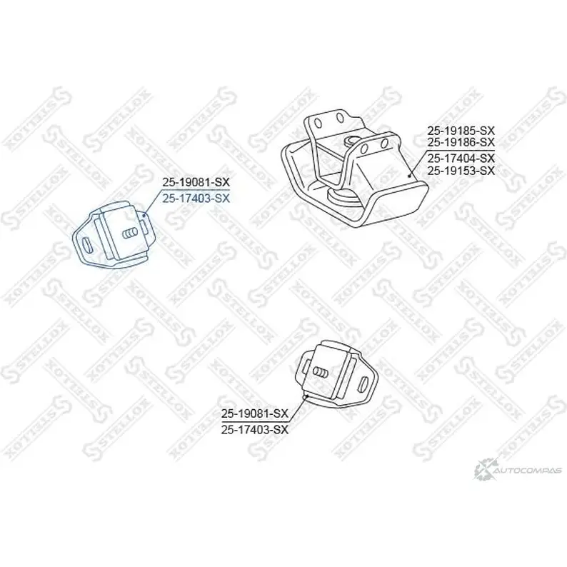 Подушка двигателя STELLOX 2YIV K 25-17403-SX 4057276141056 626061282 изображение 0