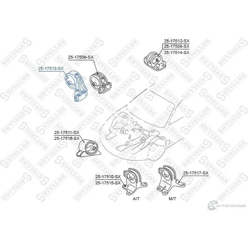 Подушка двигателя STELLOX 25-17513-SX 6DSGQ 8 4057276141209 722506640 изображение 0