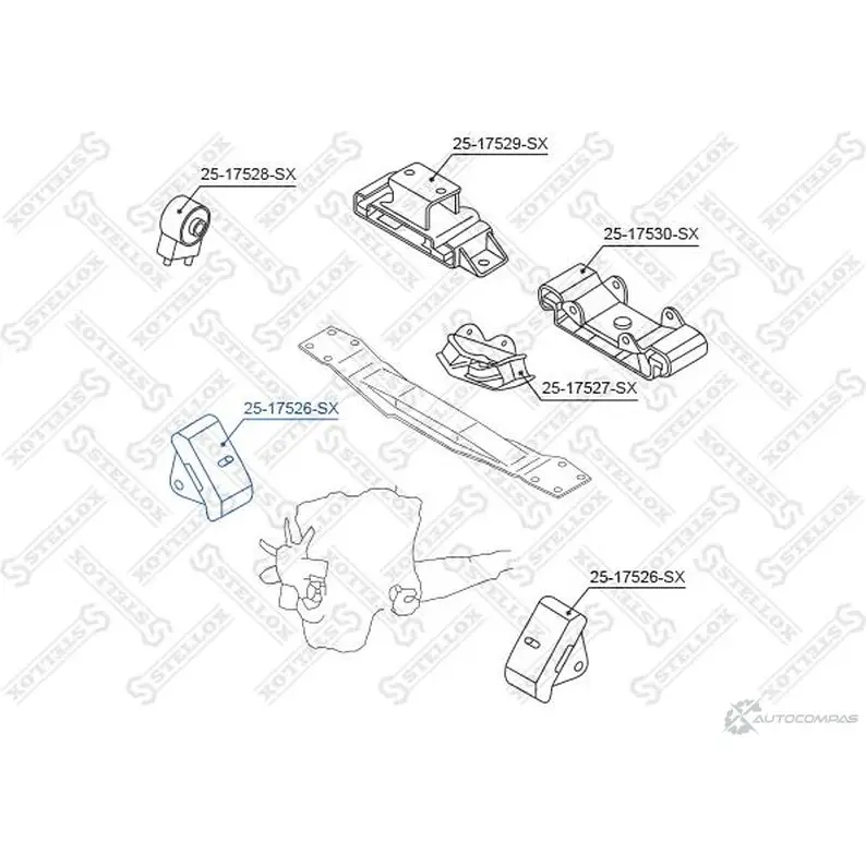 Подушка двигателя STELLOX 4057276141223 25-17526-SX 0VOS 1 3606808 изображение 0