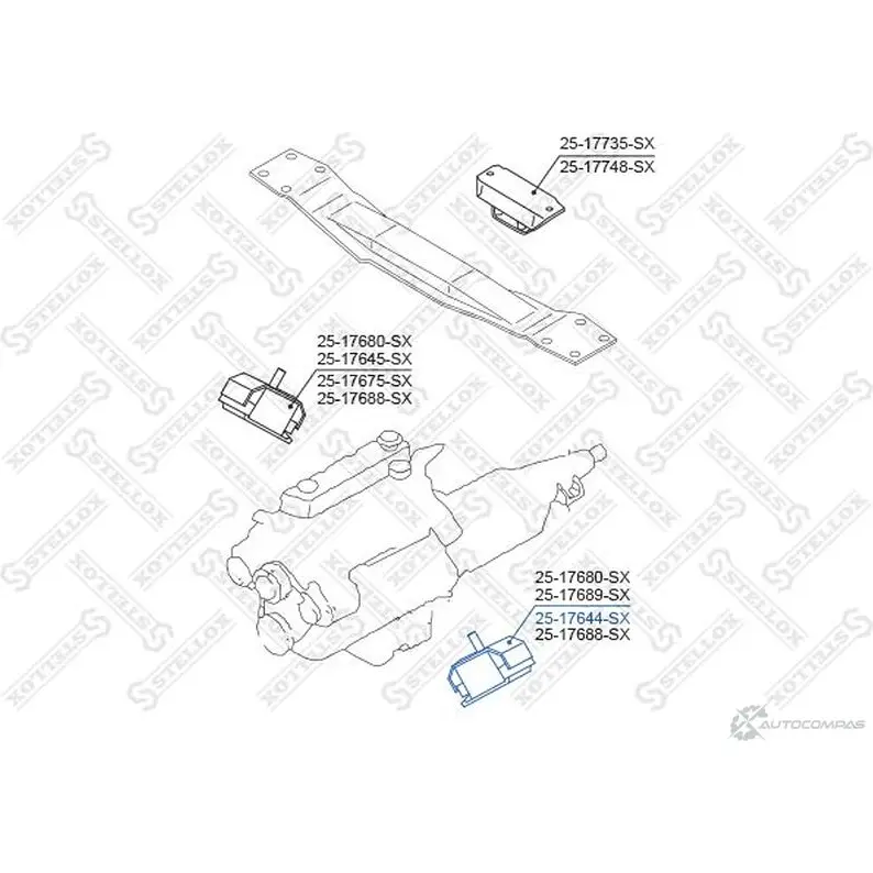 Подушка двигателя STELLOX CJFM 7 756439432 25-17644-SX 4057276141384 - Изображение 1