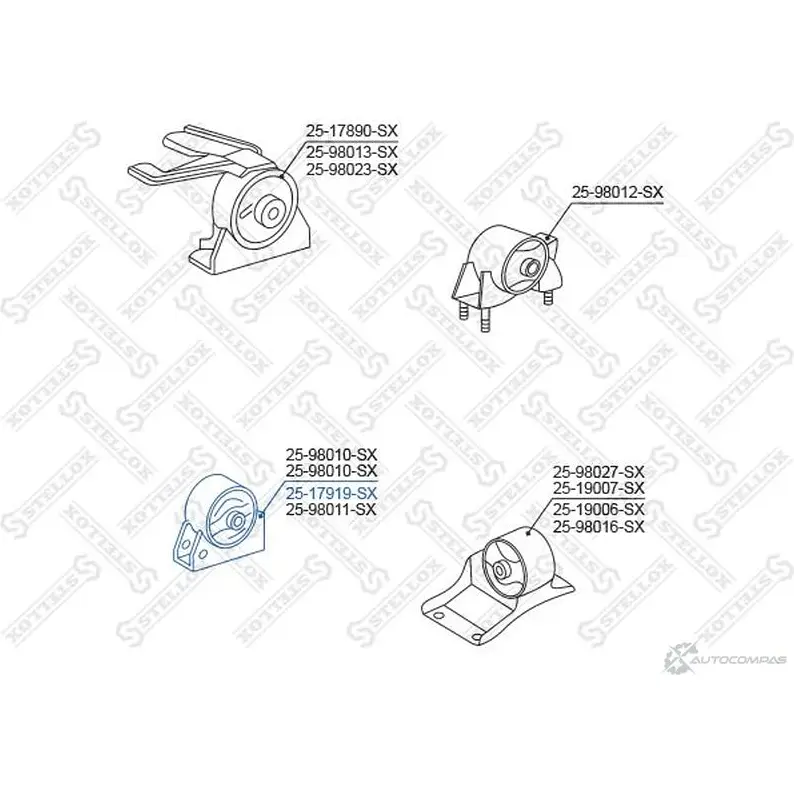Подушка двигателя STELLOX 25-17919-SX O0V Z302 1037532778 4057276141650 - Изображение 1