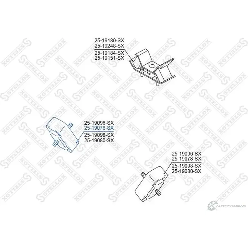 Подушка двигателя STELLOX 4057276142282 1O2JA0 N 25-19078-SX 626815310 изображение 0