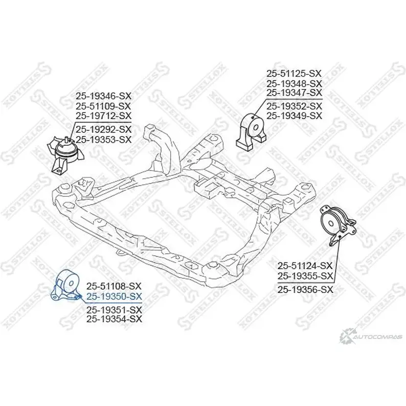 Подушка двигателя STELLOX SZ SWA6G 25-19350-SX 4057276142404 557212124