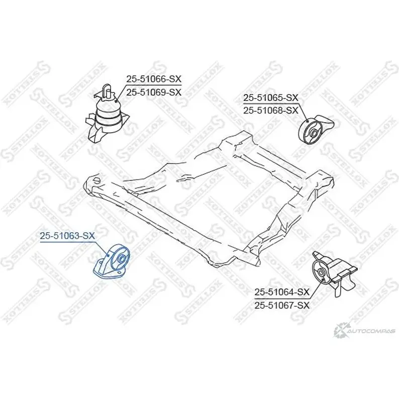 Подушка двигателя STELLOX 554917660 HN95 N3C 4057276144347 25-51063-SX