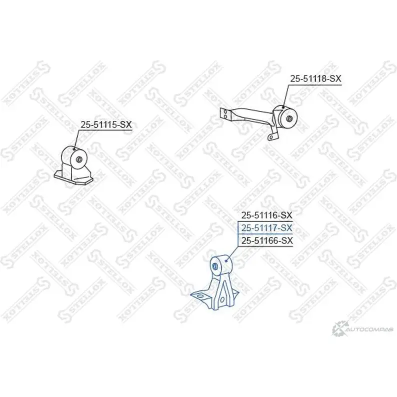 Подушка двигателя STELLOX 4057276144880 1384185798 25-51117-SX WA CLV изображение 0