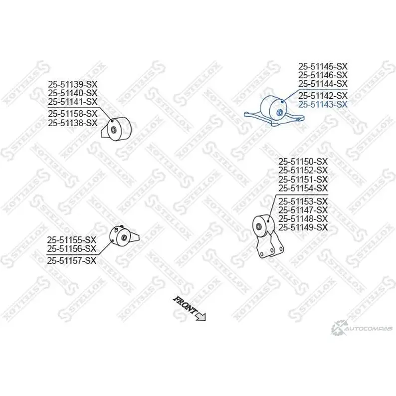 Подушка двигателя STELLOX 25-51143-SX XZOZ 54 4057276145146 3607115