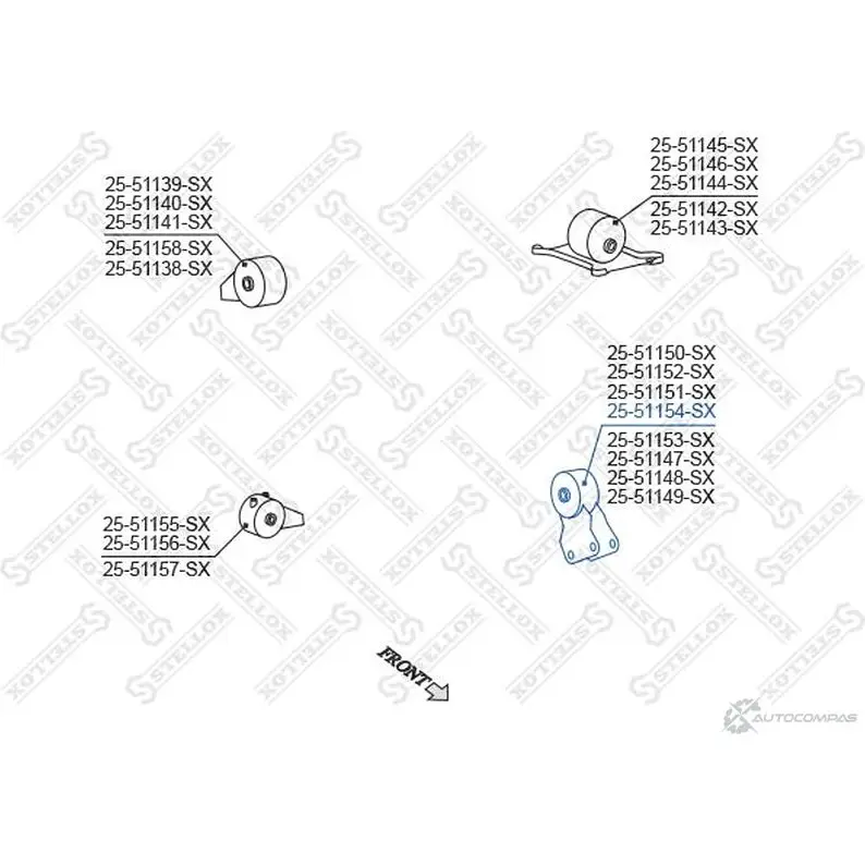 Подушка двигателя STELLOX 1267619713 81 51L 4057276145252 25-51154-SX