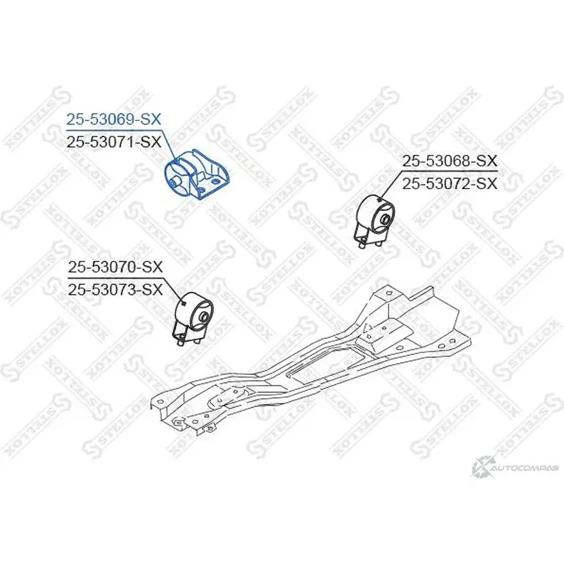 Подушка двигателя STELLOX 557212780 N0 Y1CS 4057276146105 25-53069-SX изображение 0