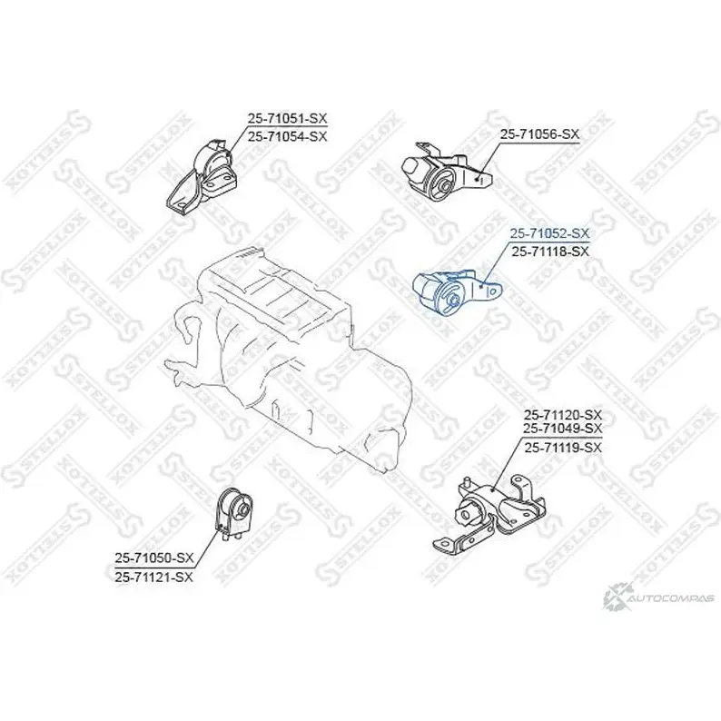 Подушка двигателя STELLOX 645576328 4057276147843 OFZR Z 25-71052-SX изображение 1