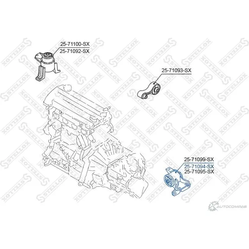 Подушка двигателя STELLOX AJ9LQ0 Q 1321150503 4057276148260 25-71094-SX изображение 1