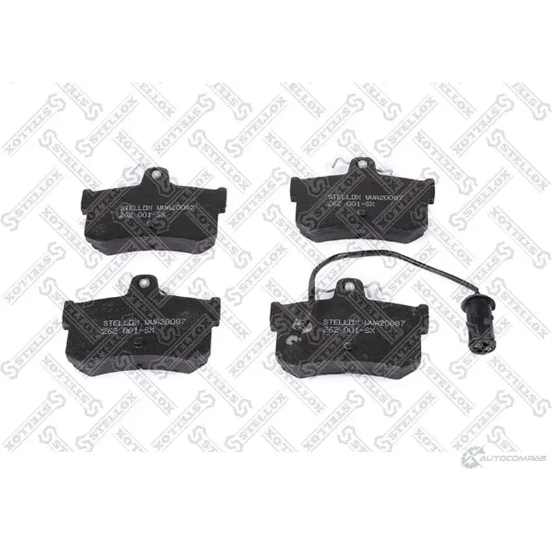 Тормозные колодки дисковые, комплект STELLOX 262 001-SX 4057276150683 3607243 GS TGZ