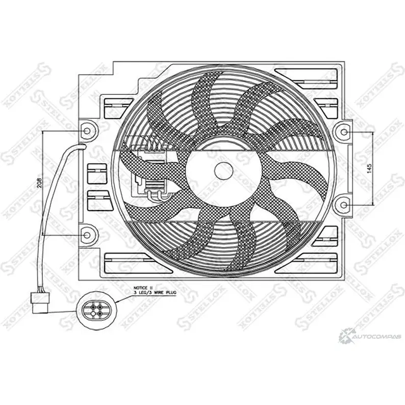 Вентилятор радиатора STELLOX 29-99332-SX 3607787 X827J A 4057276152663 изображение 0