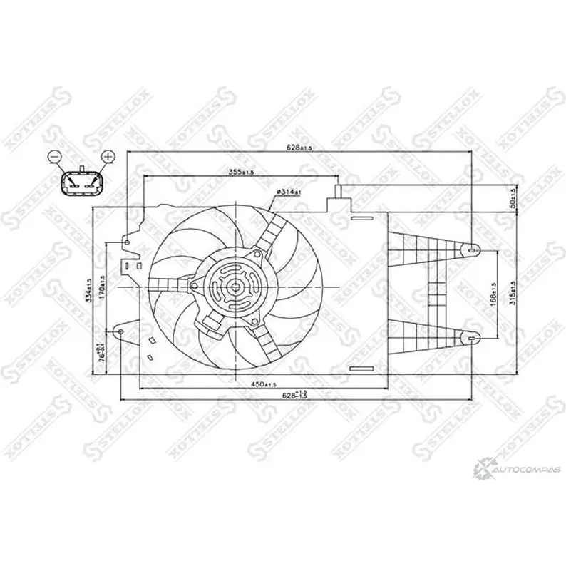 Вентилятор радиатора STELLOX 29-99354-SX 3607809 WETCH 97