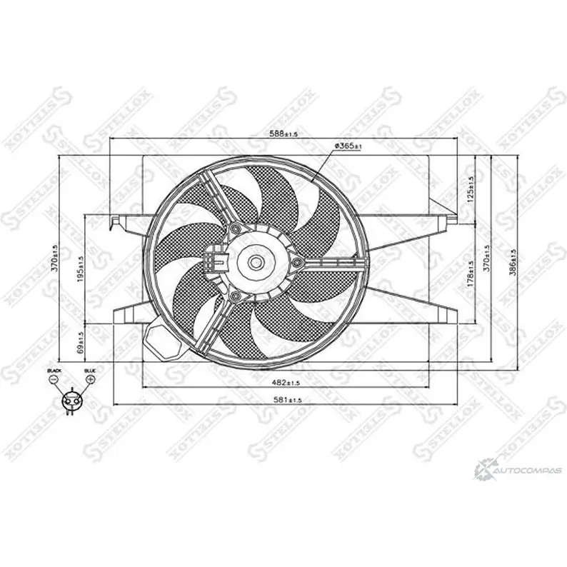 Вентилятор радиатора STELLOX 3607858 29-99403-SX VNA P5RU изображение 0