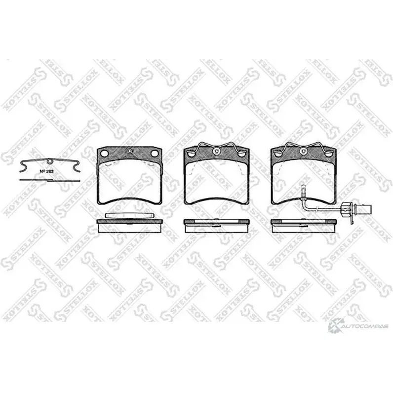 Тормозные колодки дисковые, комплект STELLOX 20652 396 011-SX 206 51 3608612 изображение 0